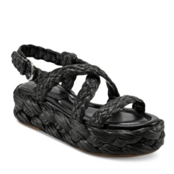 Marc Fisher Genie Strappy Braided Crisscross Platform Sandals Size 8.5 - Picture 1 of 9